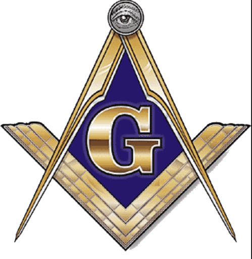 Category symbol representing Craft Masonry: a square and compasses drawn as a neutral navigation mark