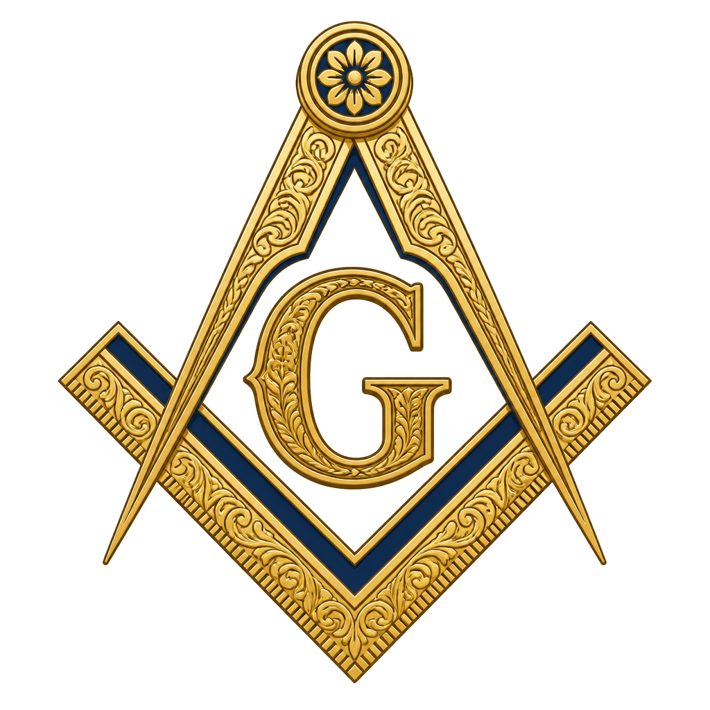 Category symbol representing Craft Masonry: a square and compasses drawn as a neutral navigation mark